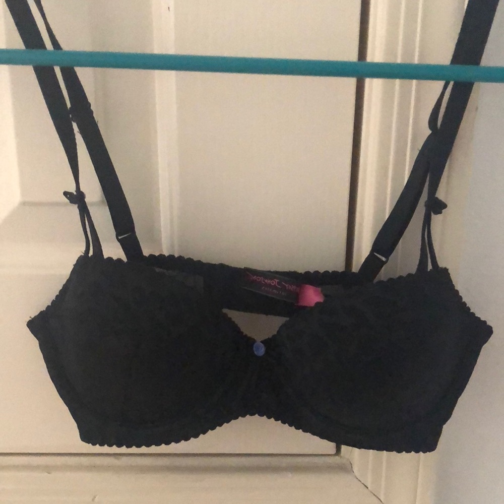 Betsey Johnson Bra 32 B black leopard